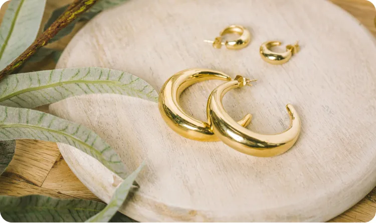 Golden moon earrings - email banner