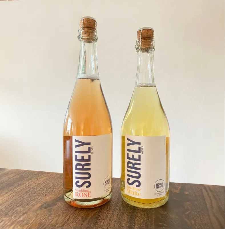 Product photo example of 2 sparkling rose bottles